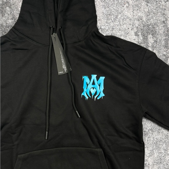 AMIRI ICE Baby Blue Logo Hoodie Mens Large - Picture 2 of 6